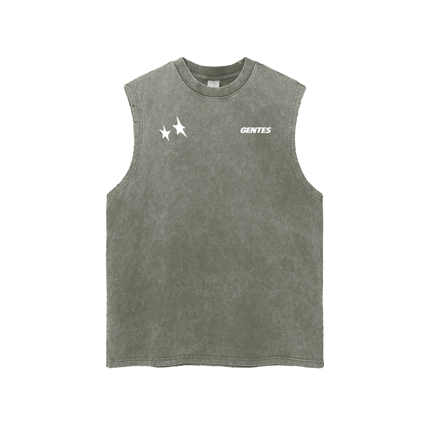 Snow Washed Frayed Hem Tank Top