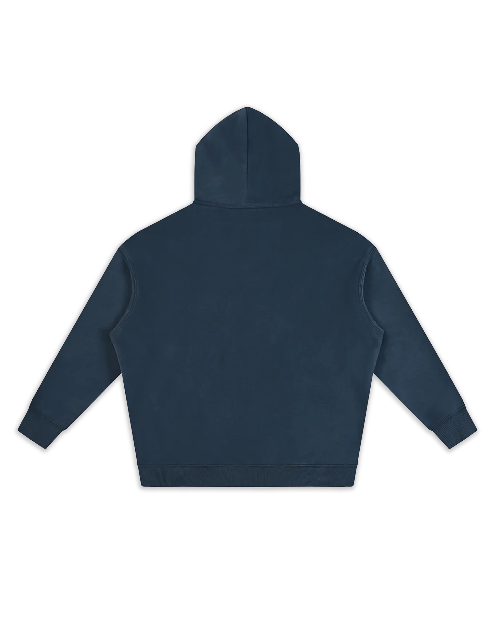 Dos du sweat sleep less, create more. Vierge et sobre bleu marine.