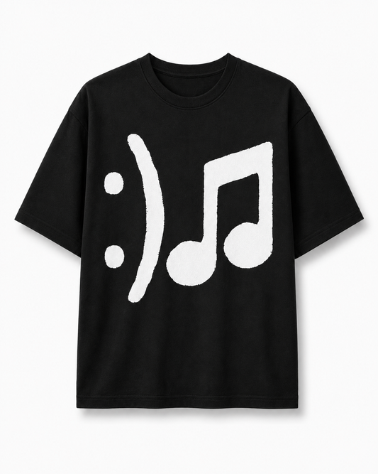 T-shirt Oversize épais aux manches mi-longues. Design DJ. Vue de face