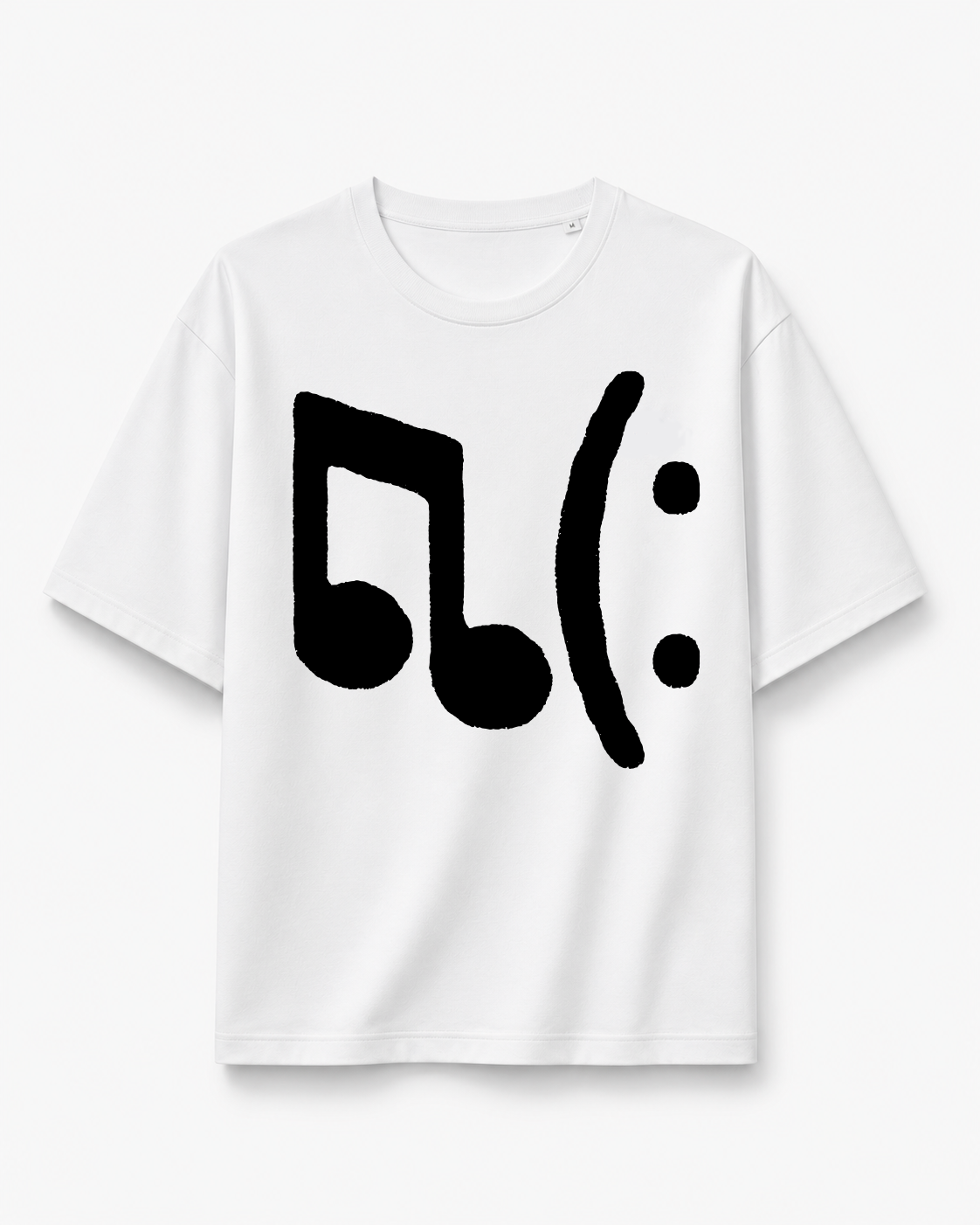 T-shirt Oversize épais aux manches mi-longues. Design DJ Inversé. Vue de face
