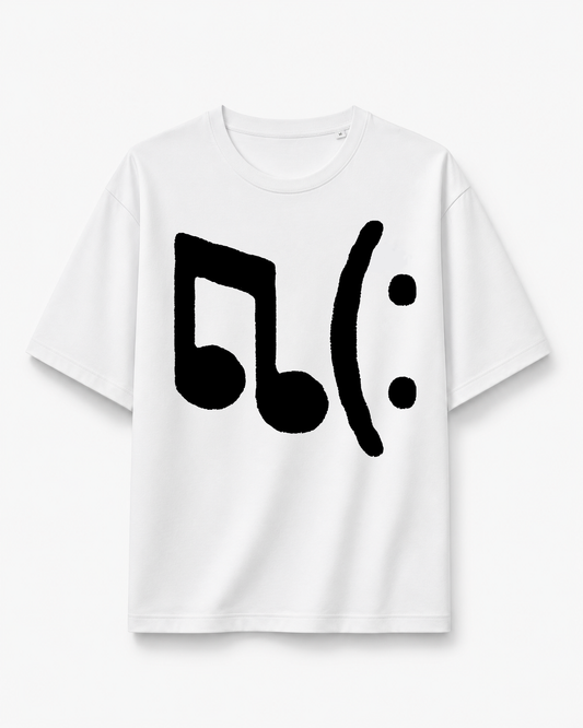 T-shirt Oversize épais aux manches mi-longues. Design DJ Inversé. Vue de face