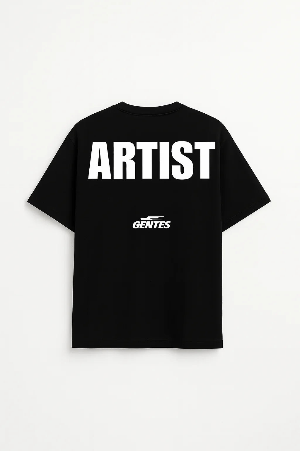 T-shirt Oversize épais aux manches mi-longues. Design ARTIST et logo gentes. Vue de dos