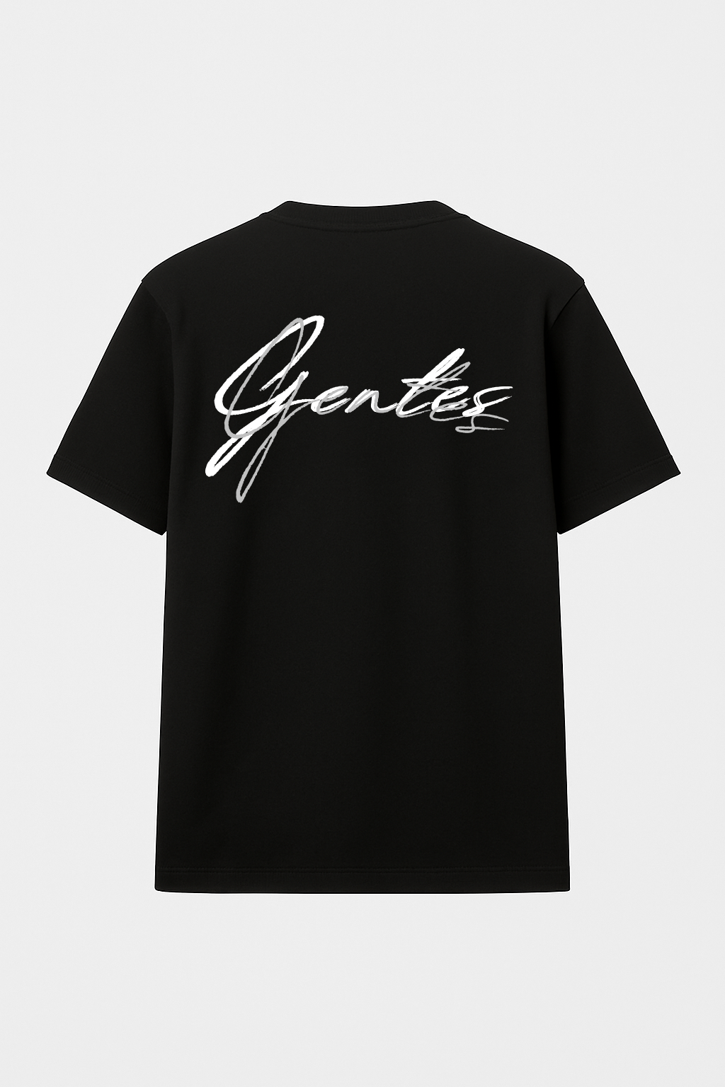 T-shirt coupe classique noir avec logo dos en sérigraphie blanche et grise