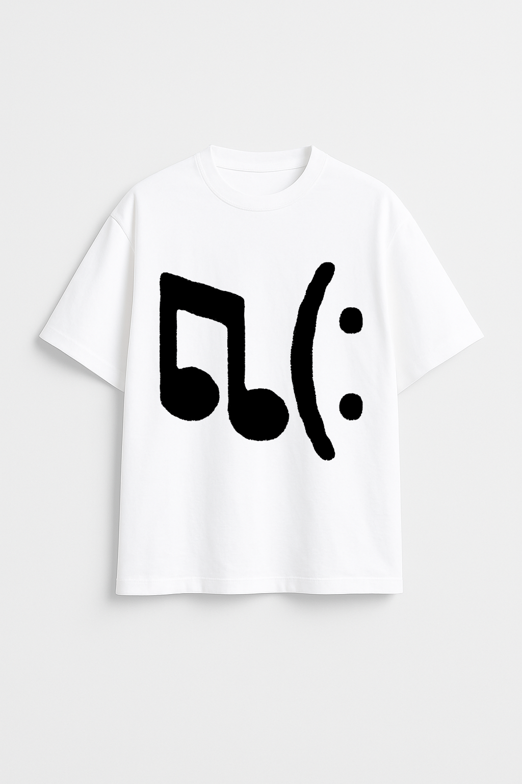 T-shirt Oversize épais aux manches mi-longues. Design DJ Inversé. Vue de face