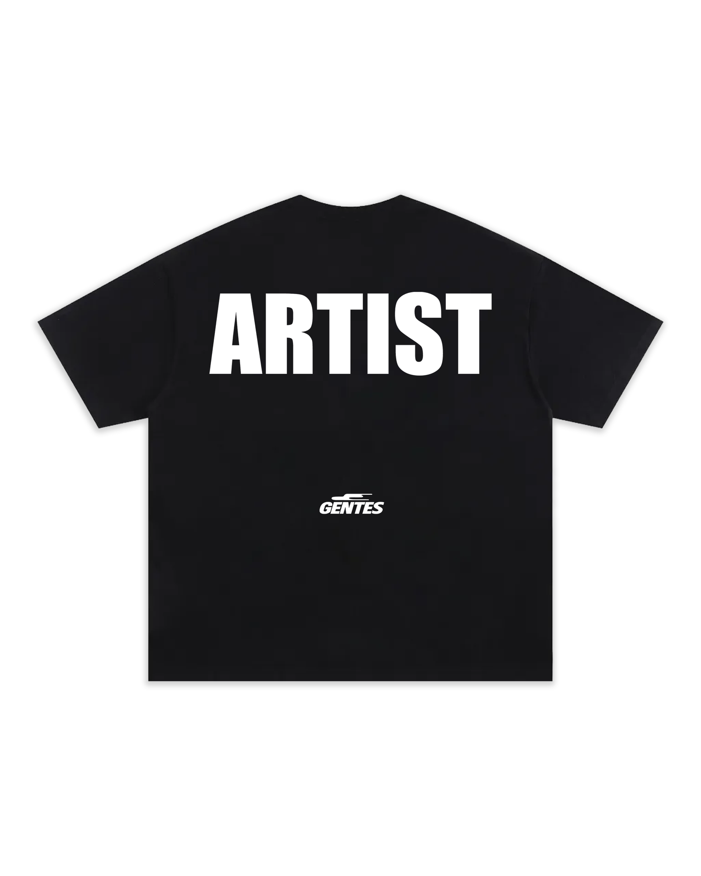 T-shirt Oversize épais aux manches mi-longues. Design ARTIST et logo gentes. Vue de dos