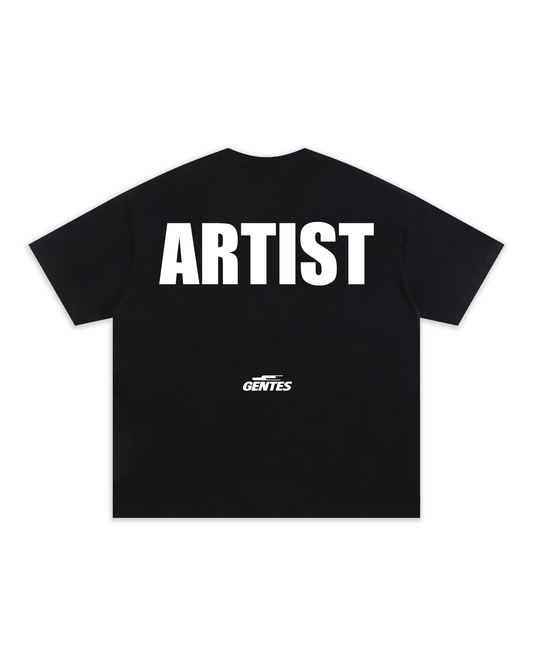 T-shirt Oversize épais aux manches mi-longues. Design ARTIST et logo gentes. Vue de dos